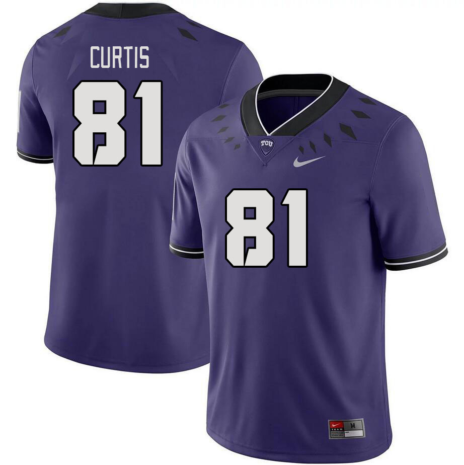 Men #81 Chase Curtis TCU Horned Frogs 2023 College Footbal Jerseys Stitched-Purple